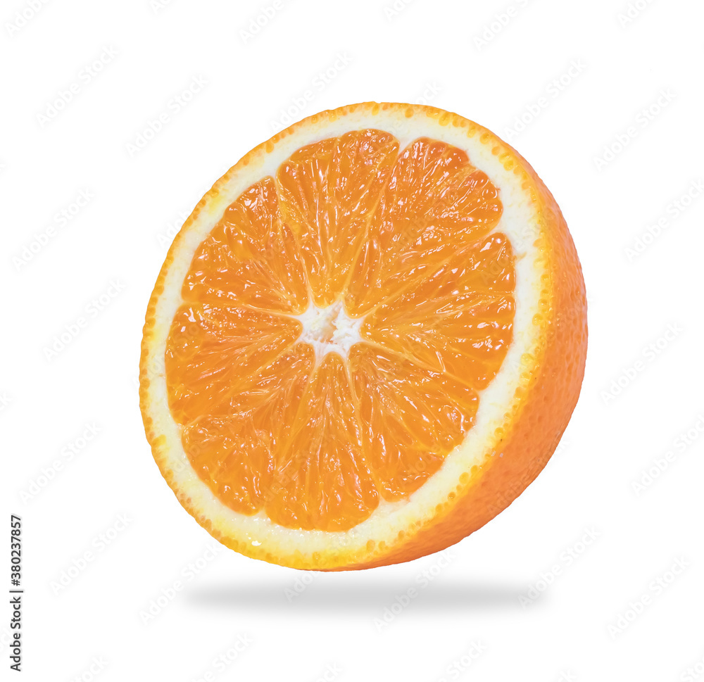 Fototapeta premium Clipping path. Orange slice isolated on white background