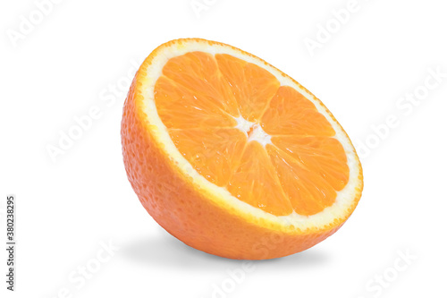 Clipping path. Orange slice isolated on white background