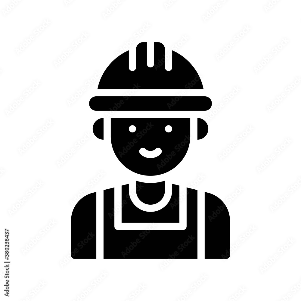 plumber icons related plumber boy with cap and dress vector in solid design,