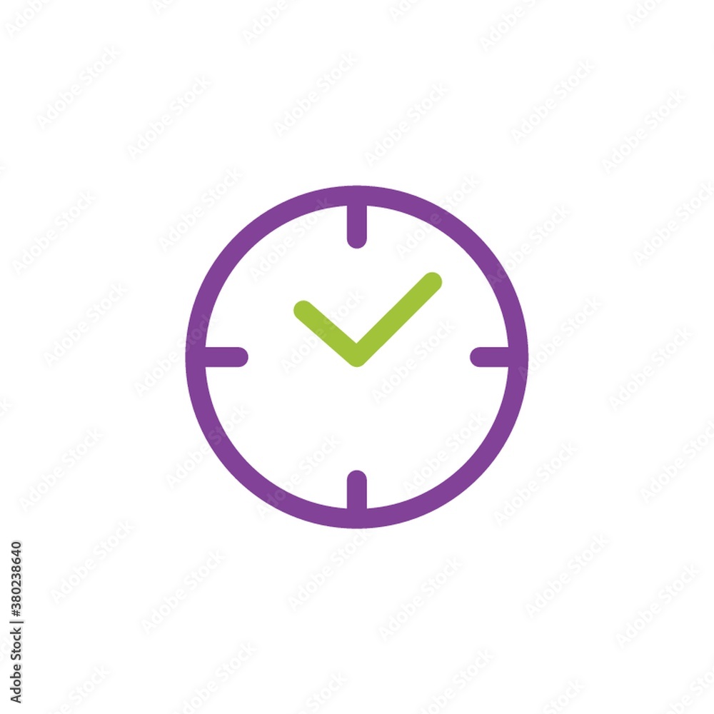 Clock icon on a white color. Clock icon on a white color.