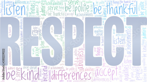 Respect vector illustration word cloud isolated on a white background.