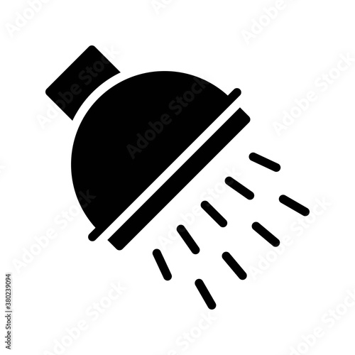 plumber icons related wall hung shower or bath shower with water vector in solid design,
