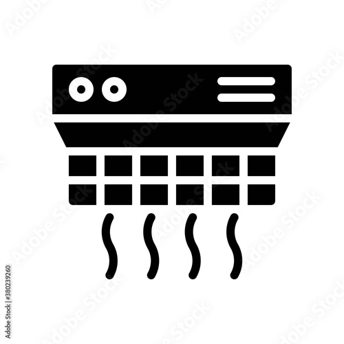 plumber icons related extractor or hot air with buttons vector in solid design,