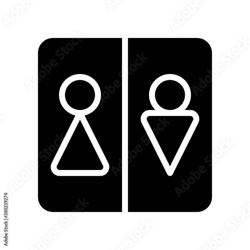 plumber icons related bathroom door male and female sign vector in solid design,