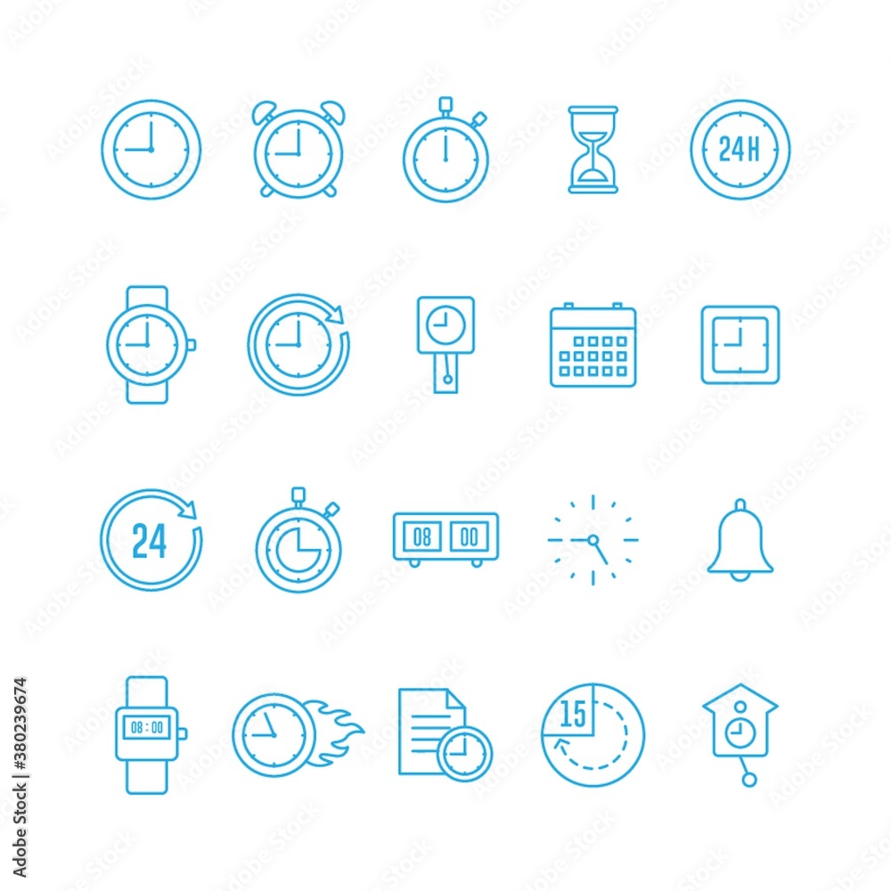 collection of clock icons