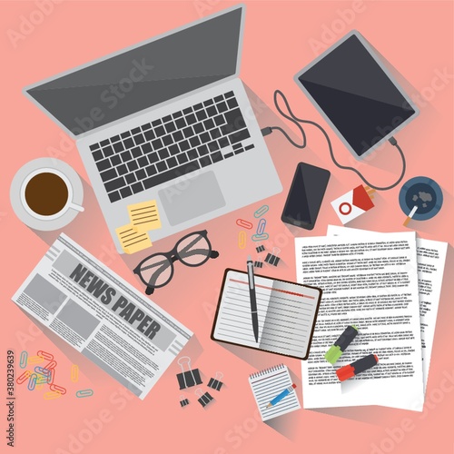 workspace design flatlay