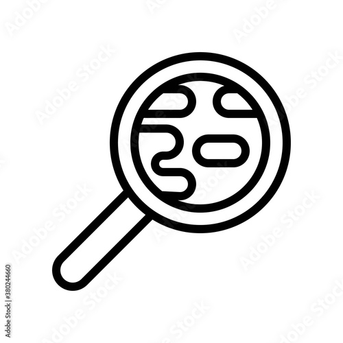 space or planet related earth or wrold globe in magnifying glass vector in lineal style,