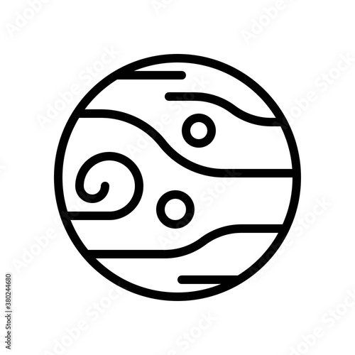 space or planet related venus planet with curved line and circles style vector in lineal style,