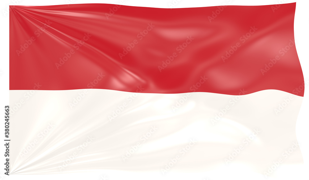 Fototapeta premium Detailed Illustration of a Waving Flag of Indonesia