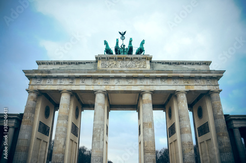 The Quadriga stands on the Brandenburg gate in Berlin