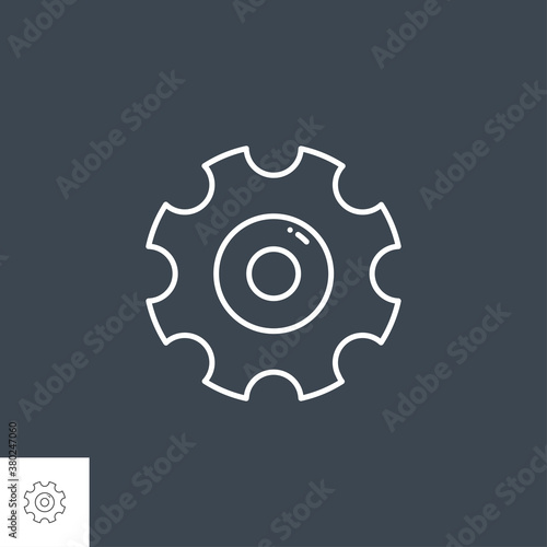 Wallpaper Mural Gear Related Vector Line Icon. Isolated on Black Background. Editable Stroke. Torontodigital.ca