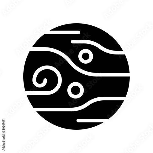 space or planet related venus planet with curved line and circles style vector in solid design,
