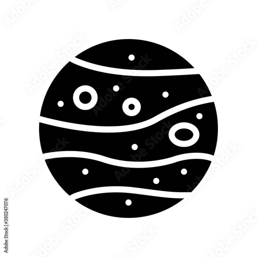 space or planet related mars planet with curved line and circles style vector in solid design,