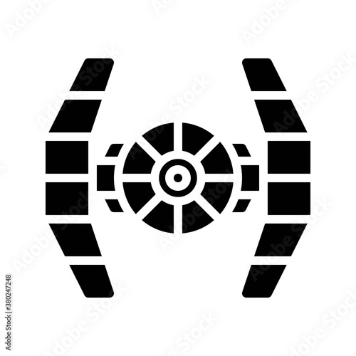 space or planet related space ship with glass and lights vector in solid design,
