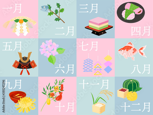 12ヶ月の季節のイメージ