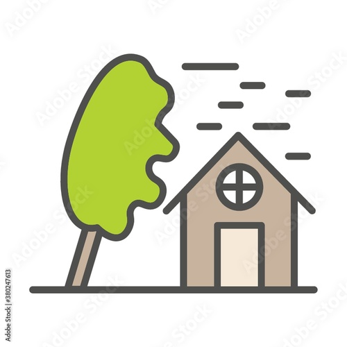 House in typhoon