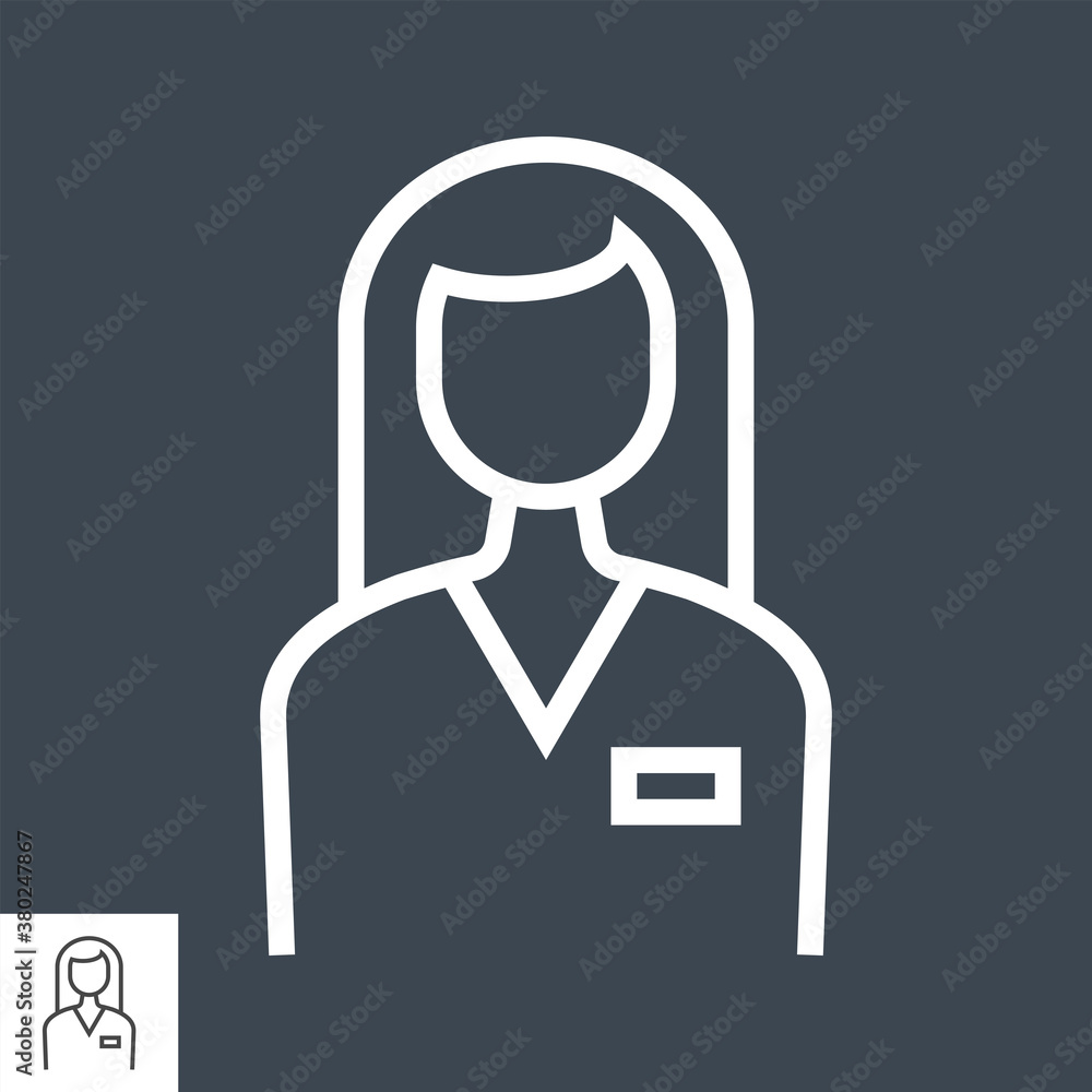 Employee Thin Line Vector Icon Isolated on the Black Background. Employee Thin Line Vector Icon Isolated on the Black Background.