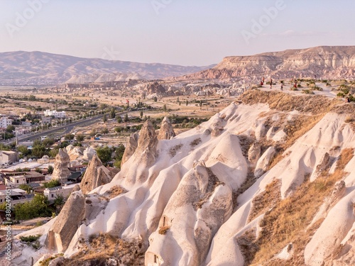 The mountains of Cappadocia at sunset