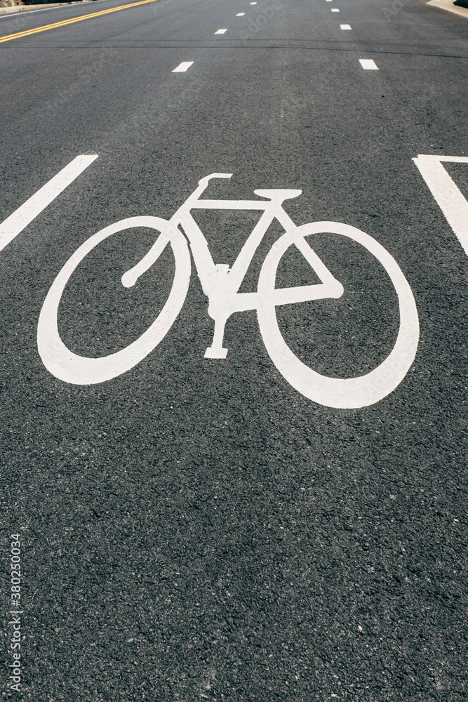 Bicycle Lane on suburban roadway Bicycle Lane on suburban roadway