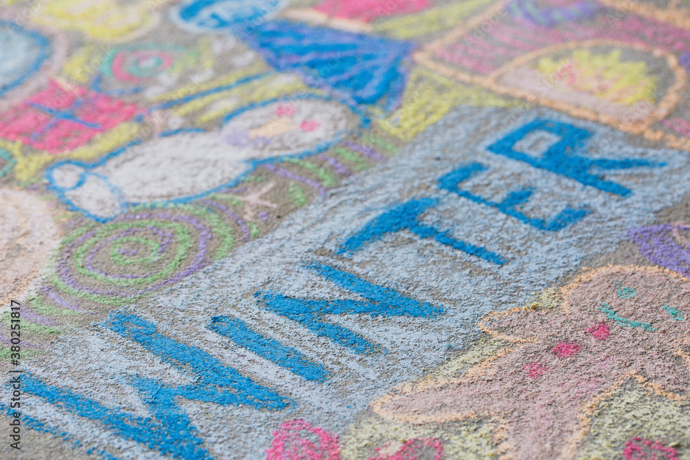 Chalk drawing with the word Chalk drawing with the word