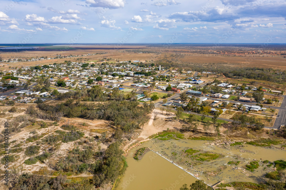 The town of  Brewarrina fon the Barwon river in the far north of New South Wales, Australia.