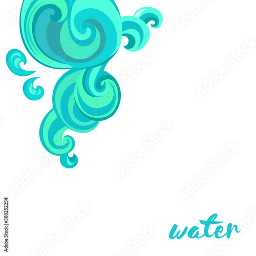 Waves vector, element design, sign symbol or logo, natural water, aqua. Wave background.	
