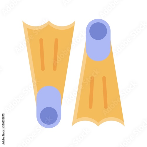summer holiday related summer holiday swimming fins or feet fins vector in flat style,