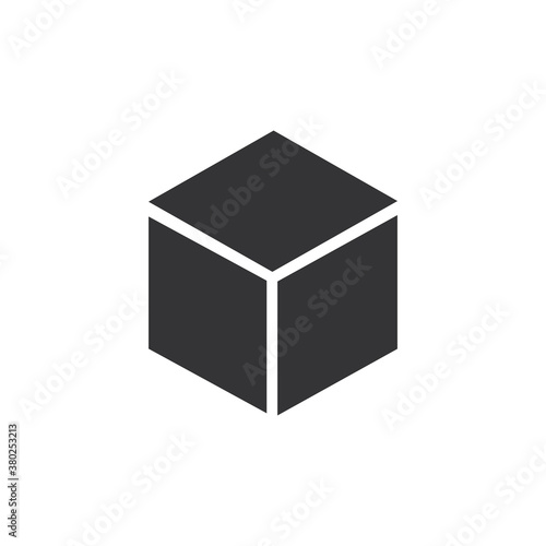 the gray cube icon. vector illustration