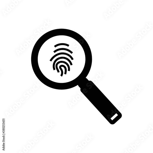 magnifying glass with fingerprint