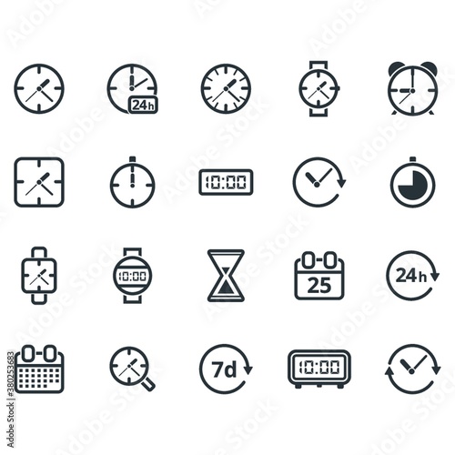 set of timepiece icons