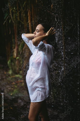 Pregnant Woman At Tropical Island photo