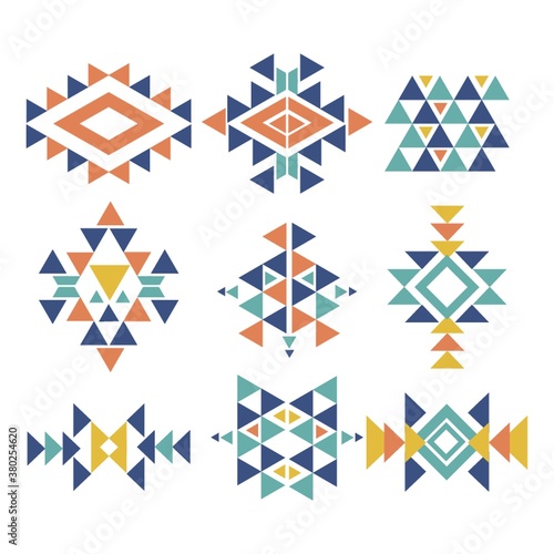 set of aztec patterns