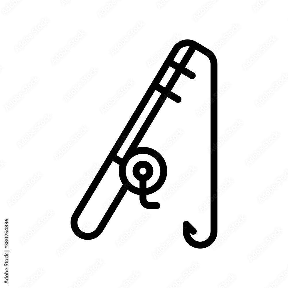 summer holiday related fishing tackle stick rolling stick with handle vector in lineal style, summer holiday related fishing tackle stick rolling stick with handle vector in lineal style,