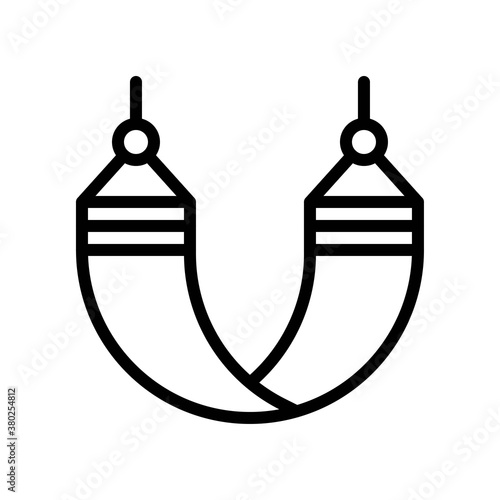 summer holiday related hammock for cradle with stuck in tree vector in lineal style,