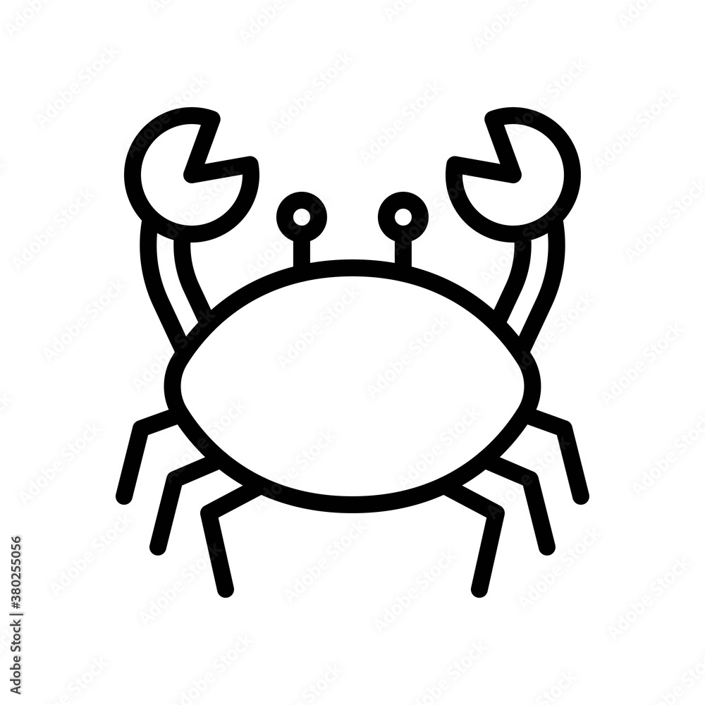 summer holiday related summer or beach sea food crab vector in lineal style, summer holiday related summer or beach sea food crab vector in lineal style,