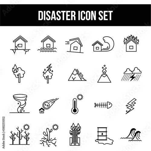 Disaster icon set.