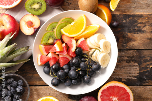 fruit salad and fresh ingredients
