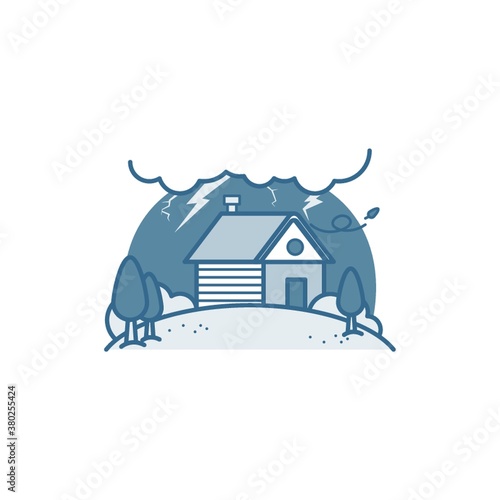 House in thunderstorm