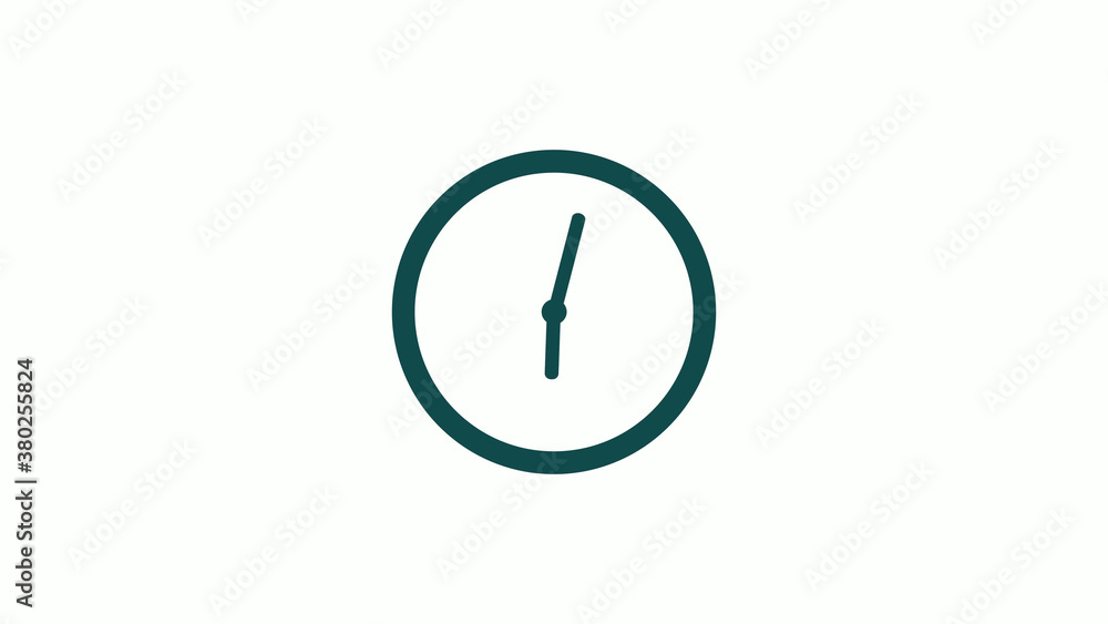 New cyan dark circle 12 hours counting down clock icon without trick,clock icon on white background New cyan dark circle 12 hours counting down clock icon without trick,clock icon on white background