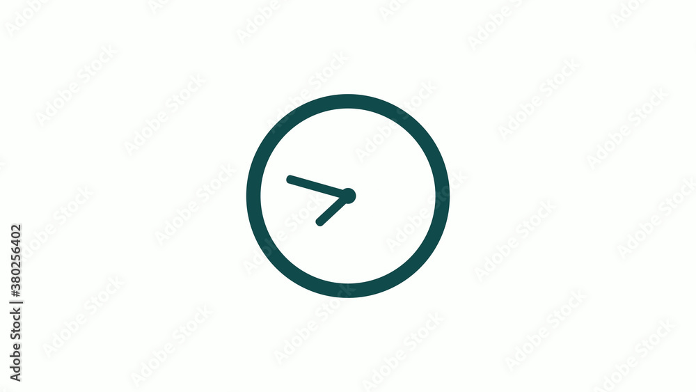 New cyan dark circle 12 hours counting down clock icon without trick,clock icon on white background New cyan dark circle 12 hours counting down clock icon without trick,clock icon on white background