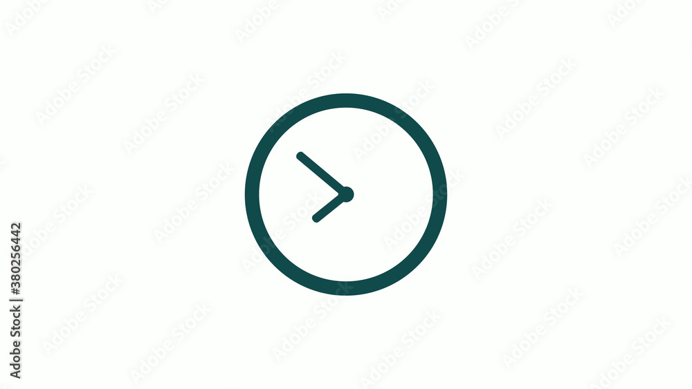 New cyan dark circle 12 hours counting down clock icon without trick,clock icon on white background New cyan dark circle 12 hours counting down clock icon without trick,clock icon on white background