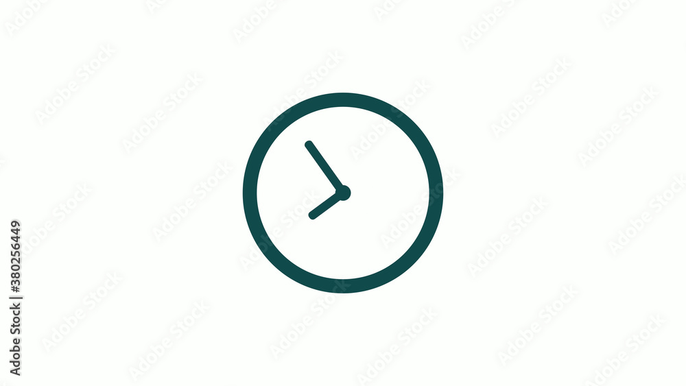 New cyan dark circle 12 hours counting down clock icon without trick,clock icon on white background New cyan dark circle 12 hours counting down clock icon without trick,clock icon on white background