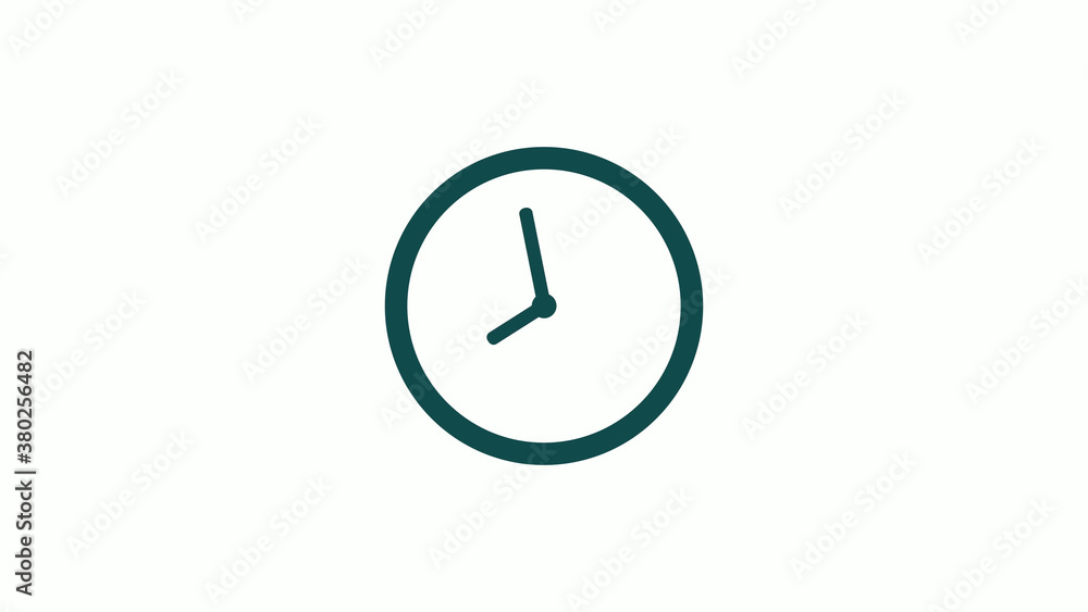 New cyan dark circle 12 hours counting down clock icon without trick,clock icon on white background New cyan dark circle 12 hours counting down clock icon without trick,clock icon on white background