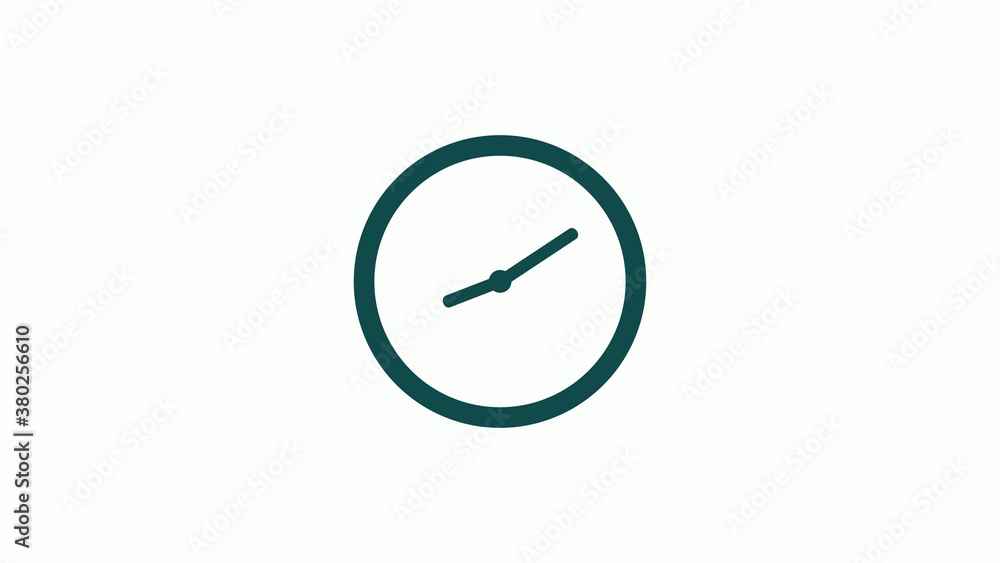 New cyan dark circle 12 hours counting down clock icon without trick,clock icon on white background New cyan dark circle 12 hours counting down clock icon without trick,clock icon on white background