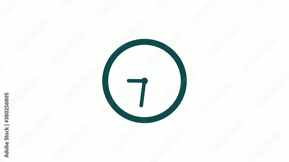 New cyan dark circle 12 hours counting down clock icon without trick,clock icon on white background New cyan dark circle 12 hours counting down clock icon without trick,clock icon on white background