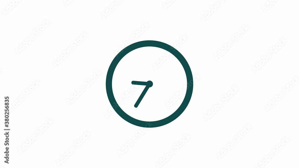 New cyan dark circle 12 hours counting down clock icon without trick,clock icon on white background New cyan dark circle 12 hours counting down clock icon without trick,clock icon on white background