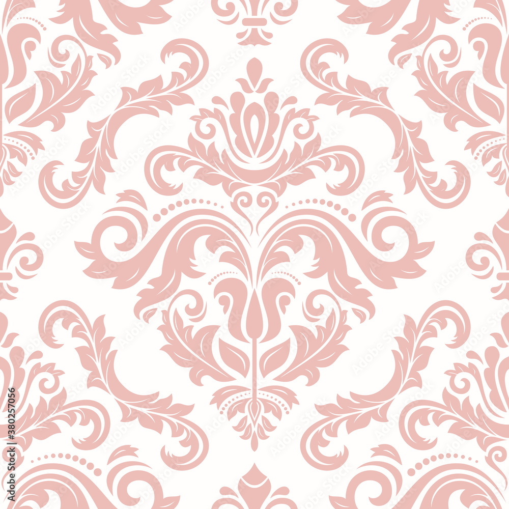 Orient vector classic pattern. Seamless abstract pink background with vintage elements. Orient background. Ornament for wallpaper and packaging