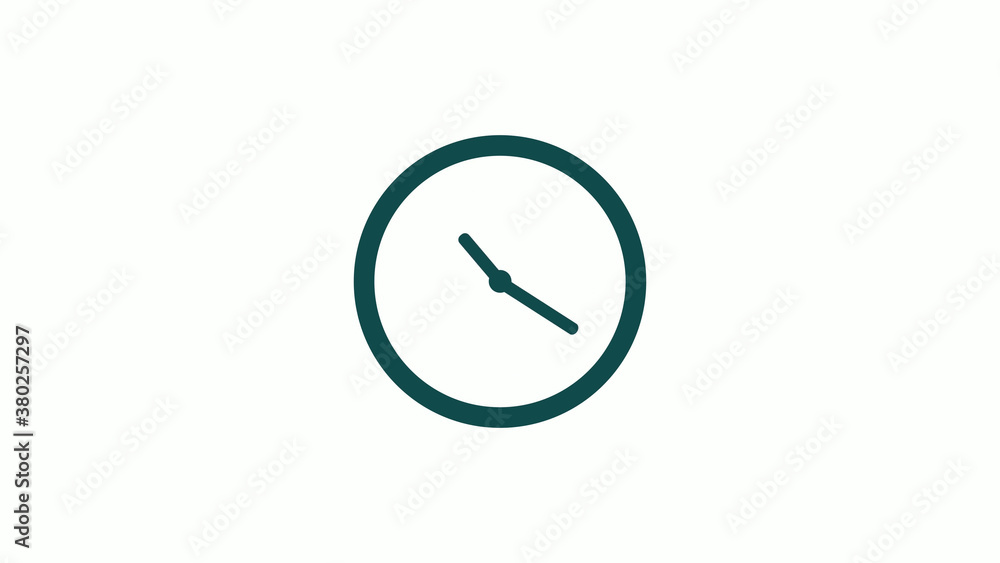 New cyan dark circle 12 hours counting down clock icon without trick,clock icon on white background New cyan dark circle 12 hours counting down clock icon without trick,clock icon on white background