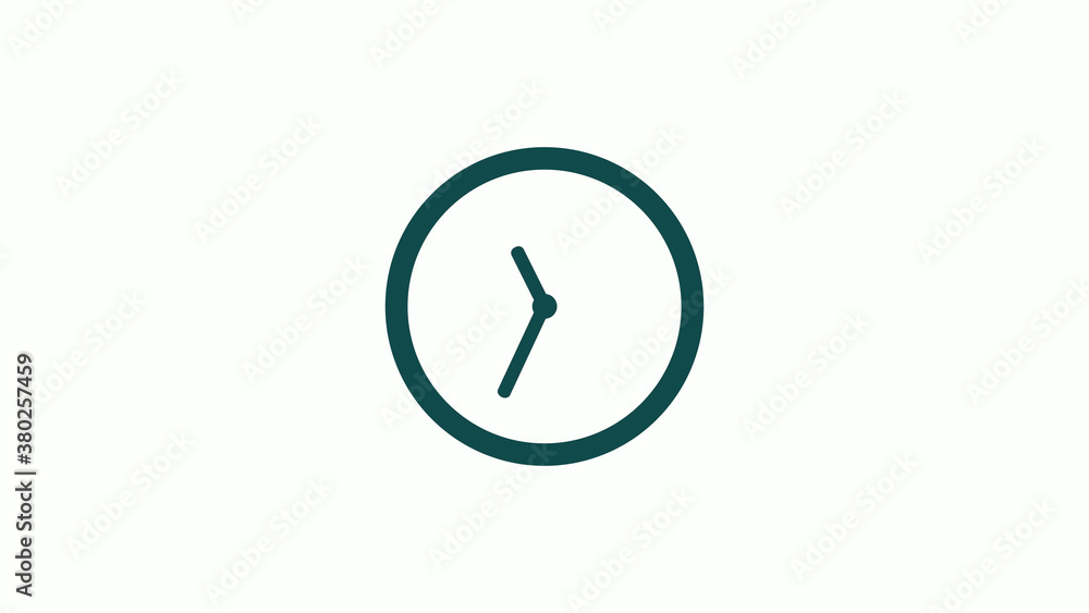 New cyan dark circle 12 hours counting down clock icon without trick,clock icon on white background New cyan dark circle 12 hours counting down clock icon without trick,clock icon on white background