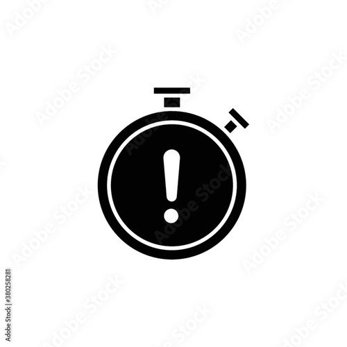Stopwatch with exclamation symbol